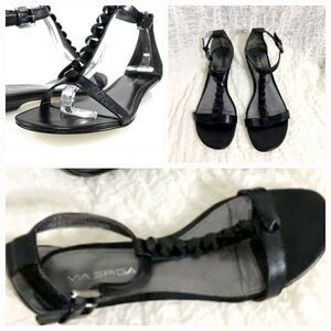 Via Spiga NIB Jeweled T-Strap Flat Sandals Size  6.5M